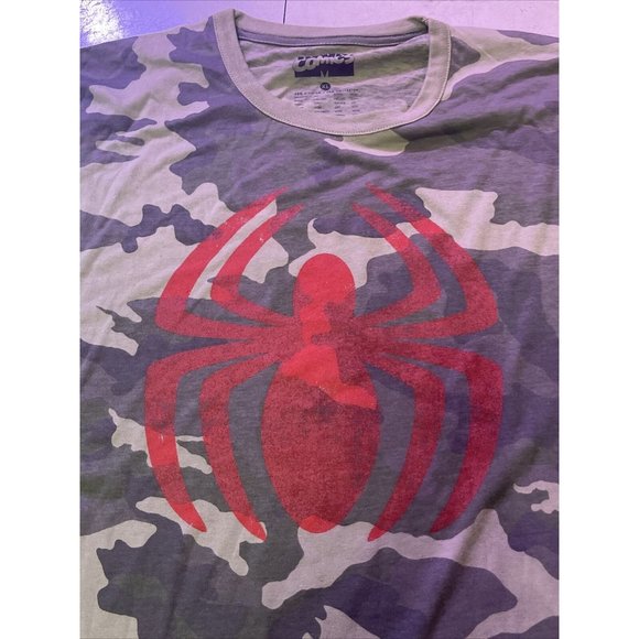 Marvel’s The Amazing Spiderman Green Camouflage Shirt - Size XL - Picture 2 of 5